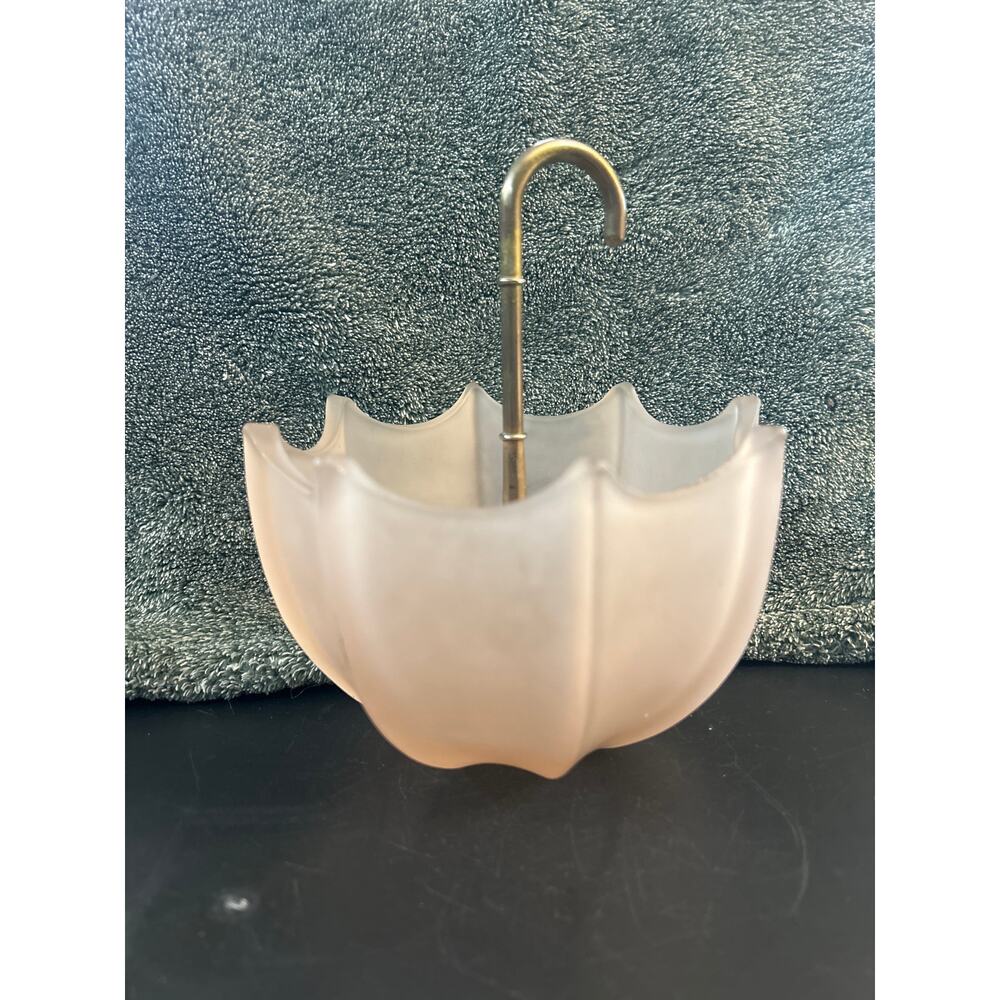 Pink Satin Glass Fenton Umbrella Trinket Bowl Vintage Adorableness!